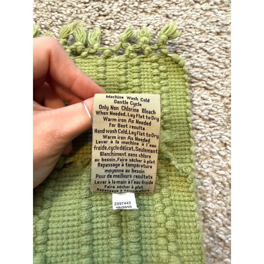 Pottery Barn Set Of 4 Green Placemats 14x20 Inches 100% Cotton Textured